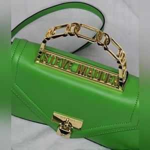 *NEW* Steve Madden Gold Nameplate Handle Leather Crossbody Bag
